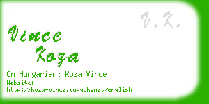 vince koza business card